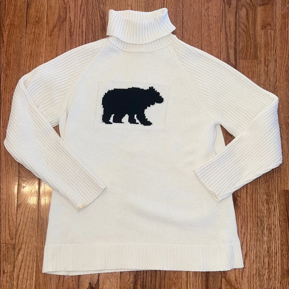 Coldwater Creek White Turtleneck Polar Bear Sweater Women’s Size Large - Picture 1 of 8